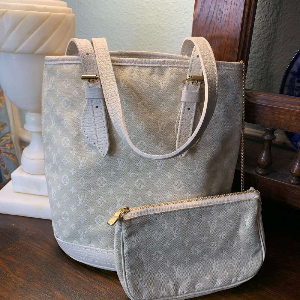 Louis Vuitton Lin PM Monogram Dune Bucket Bag with pochette